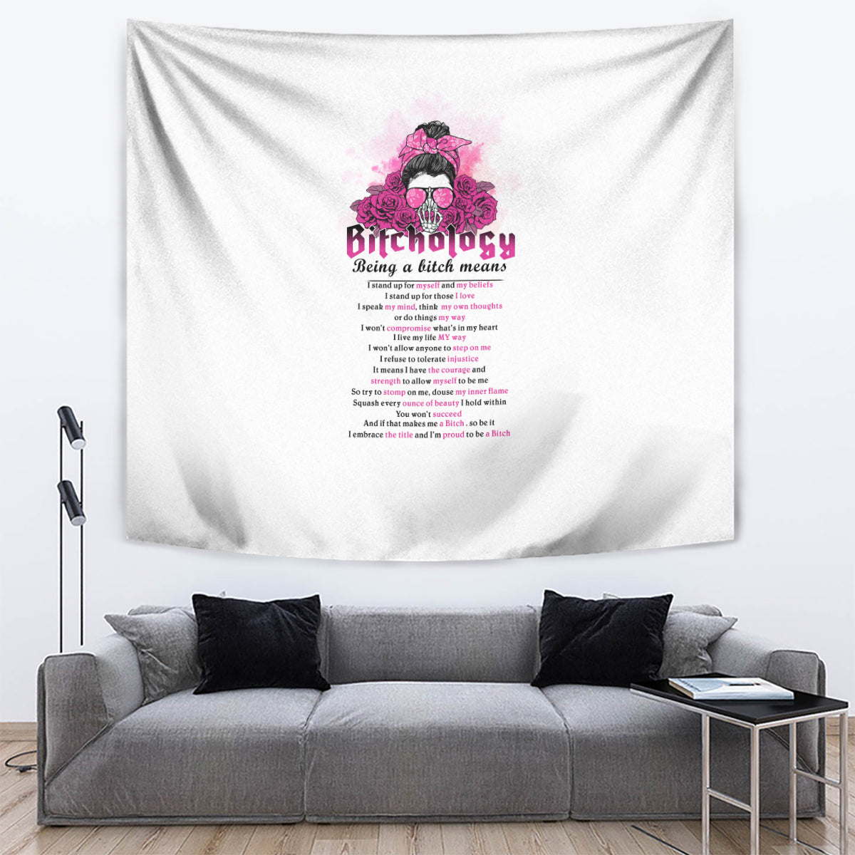 Bitchology Being A Bitch Means Tapestry - Wonder Print Shop