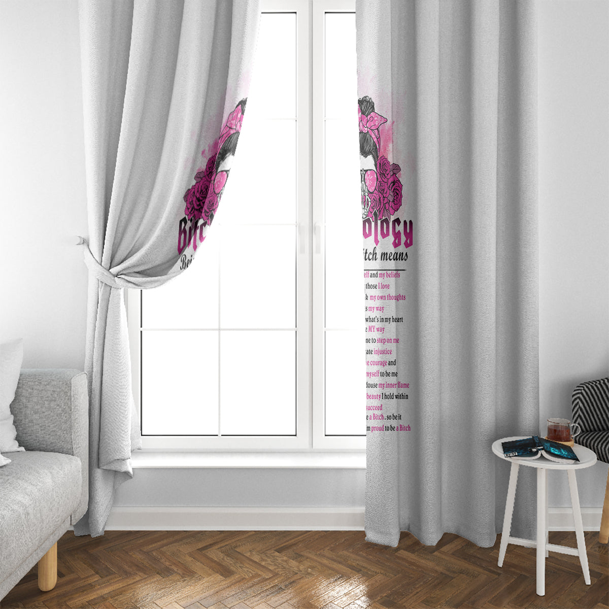 Bitchology Being A Bitch Means Window Curtain - Wonder Print Shop