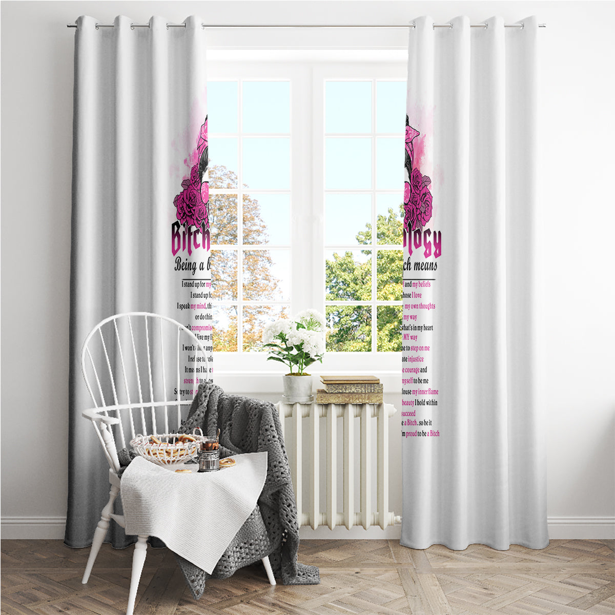 Bitchology Being A Bitch Means Window Curtain - Wonder Print Shop