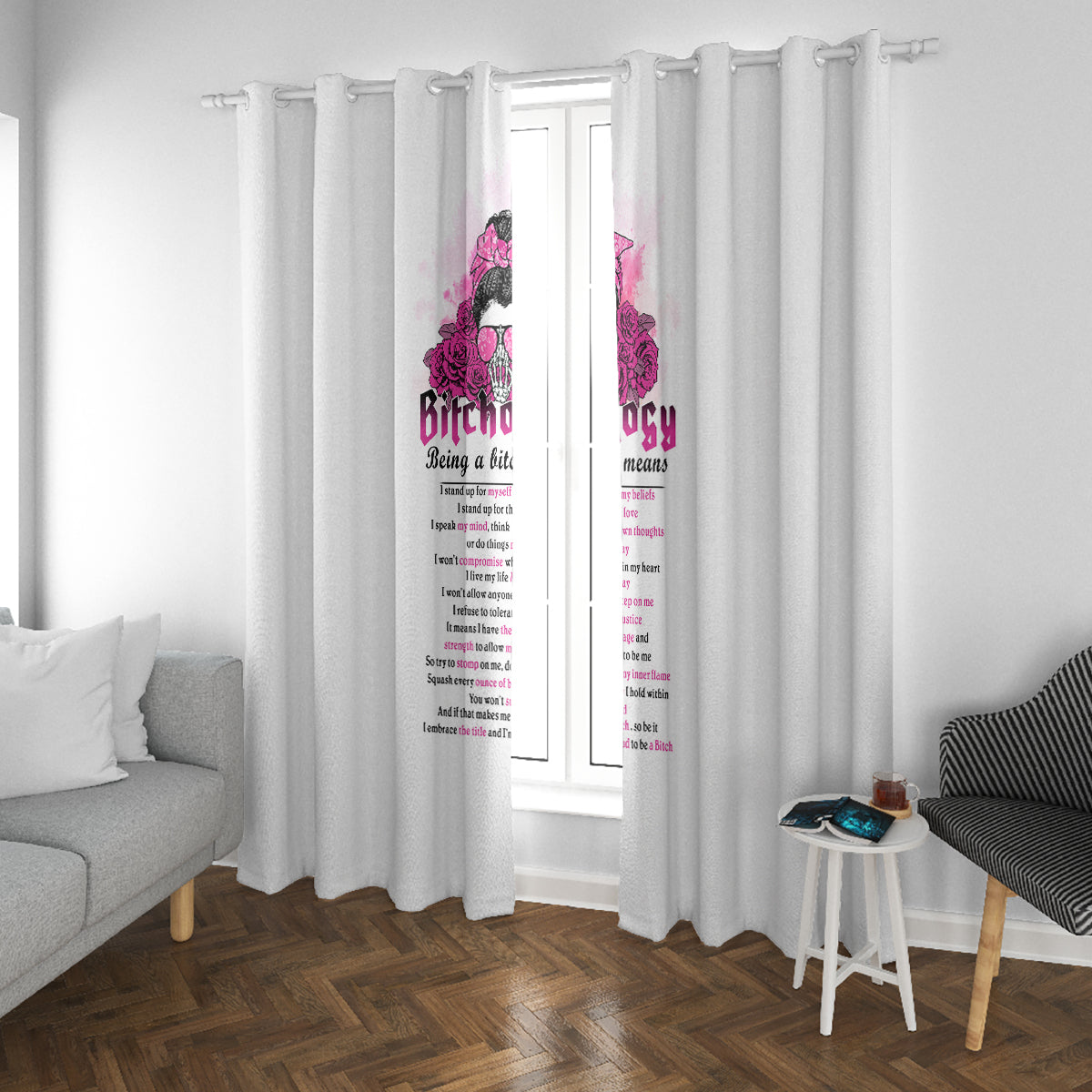 Bitchology Being A Bitch Means Window Curtain - Wonder Print Shop