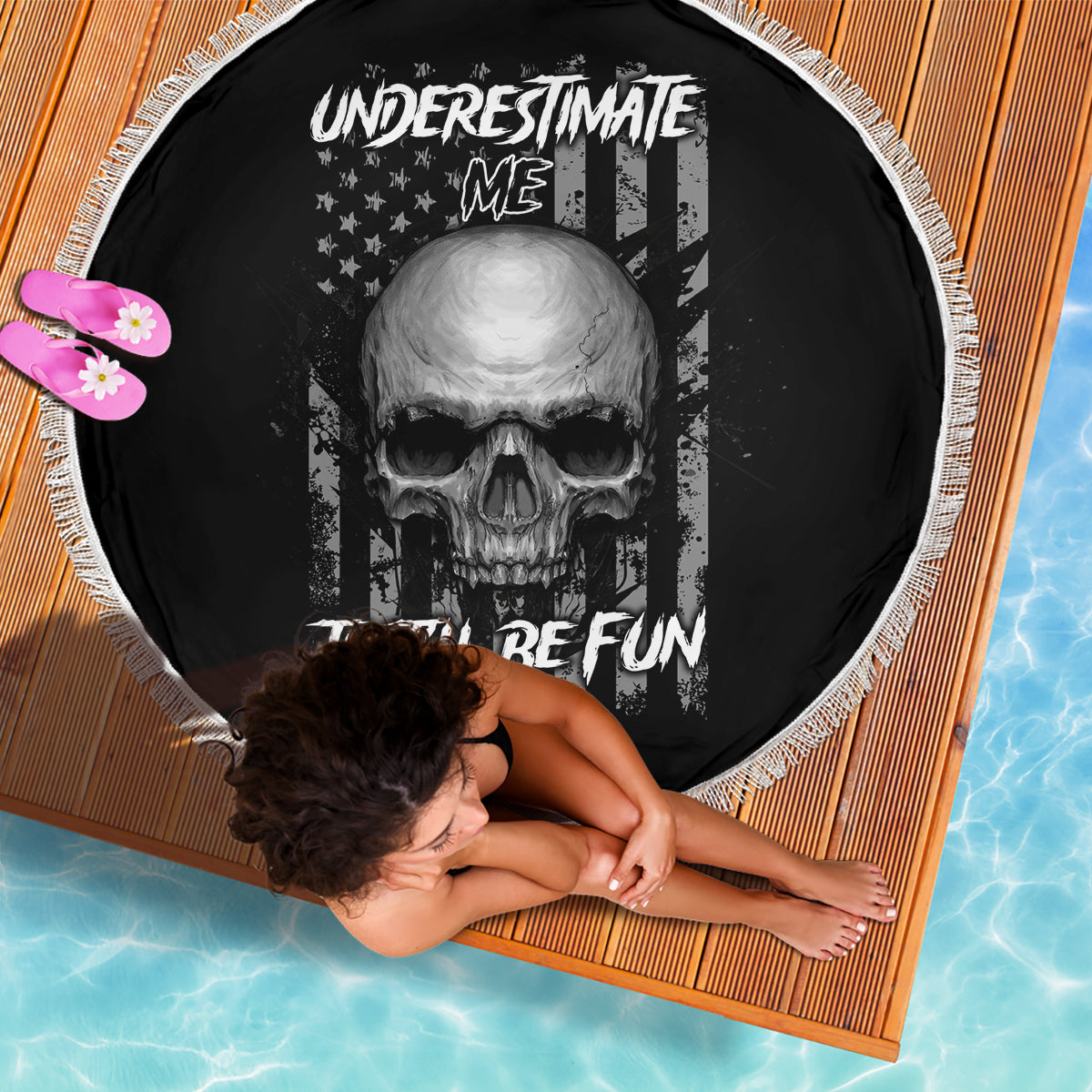 Underestimate Me That'll Be Fun Beach Blanket - Wonder Print Shop