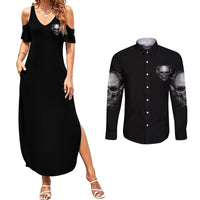 Underestimate Me That'll Be Fun Couples Matching Summer Maxi Dress and Long Sleeve Button Shirt - Wonder Print Shop