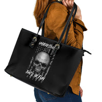 Underestimate Me That'll Be Fun Leather Tote Bag - Wonder Print Shop