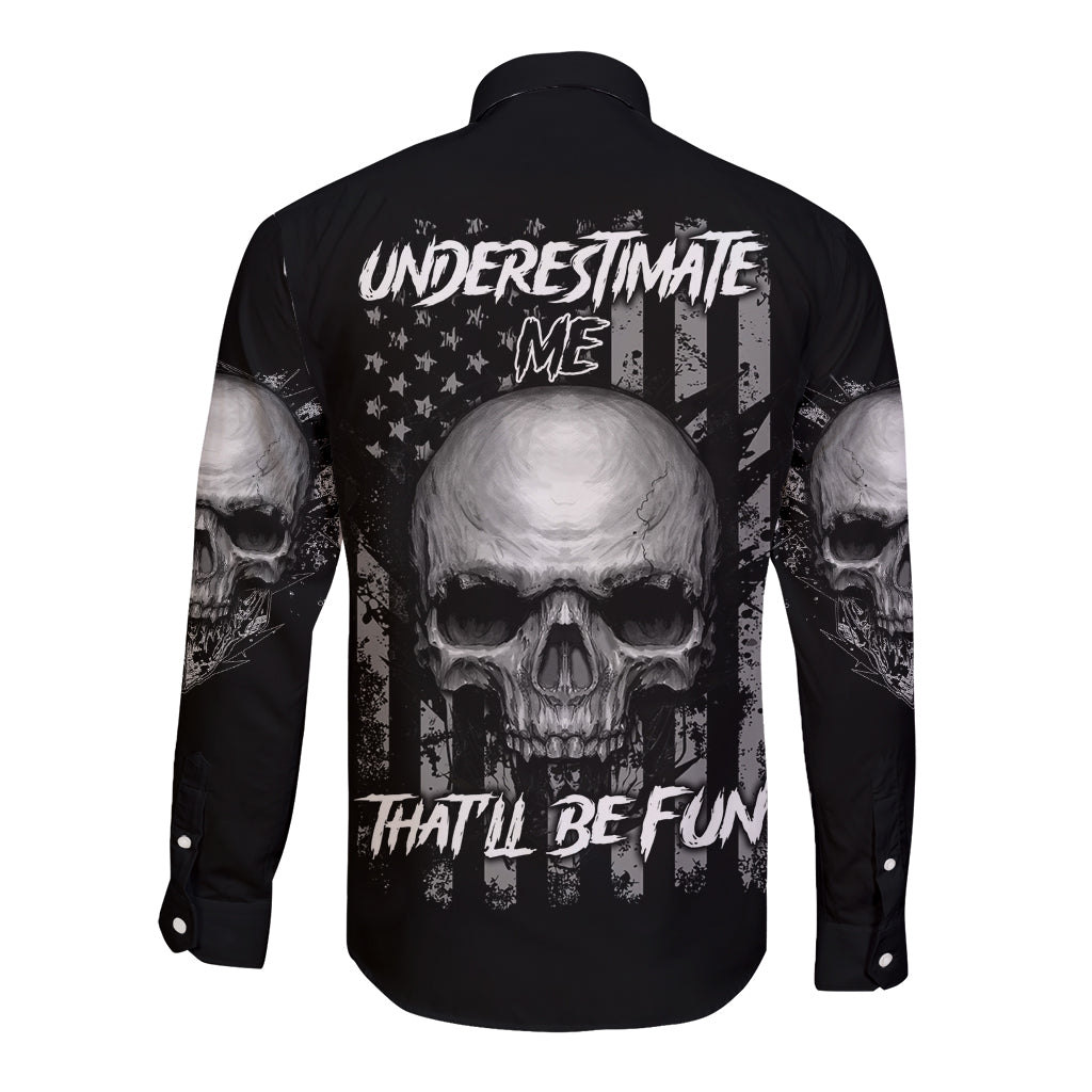 Underestimate Me That'll Be Fun Long Sleeve Button Shirt - Wonder Print Shop