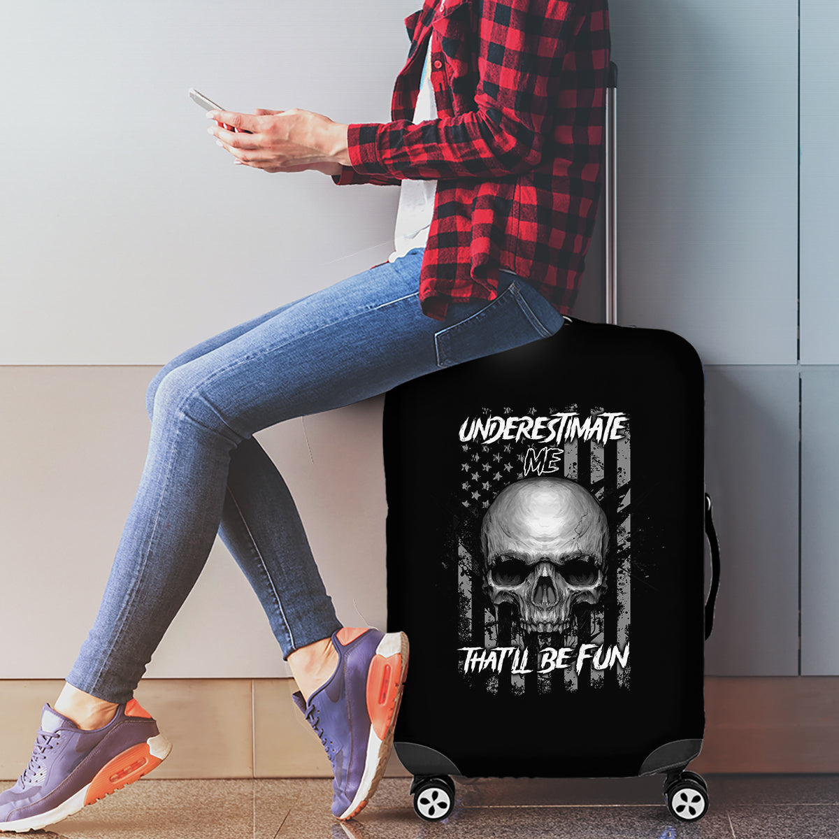 Underestimate Me That'll Be Fun Luggage Cover - Wonder Print Shop