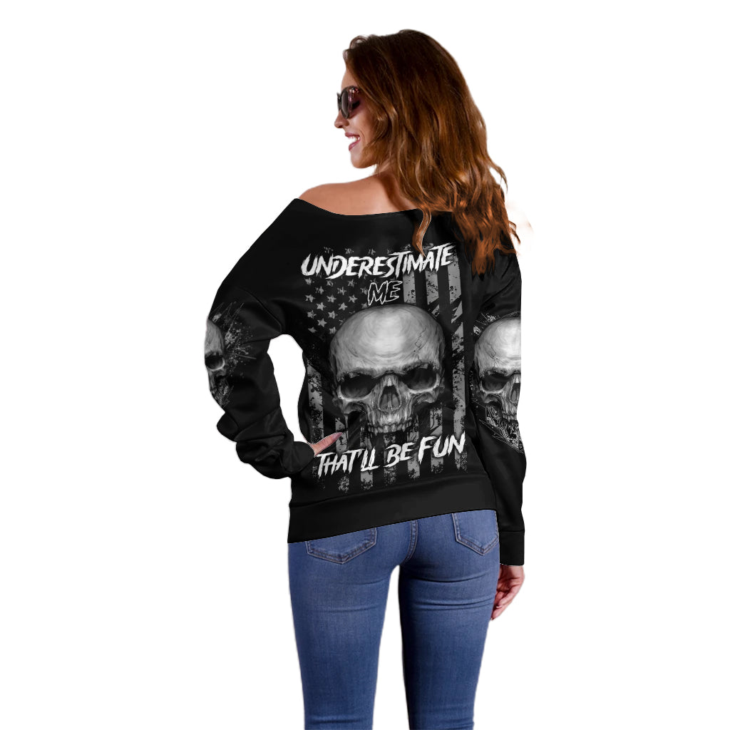 Underestimate Me That'll Be Fun Off Shoulder Sweater - Wonder Print Shop