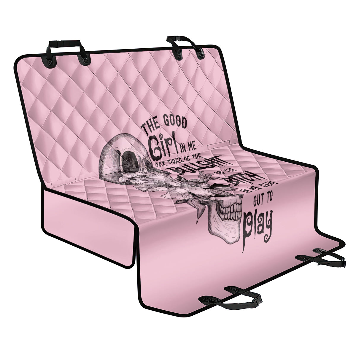The Good Girl In Me Got Tired Skull Back Car Seat Cover - Wonder Print Shop