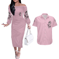 The Good Girl In Me Got Tired Skull Couples Matching Off The Shoulder Long Sleeve Dress and Hawaiian Shirt - Wonder Print Shop