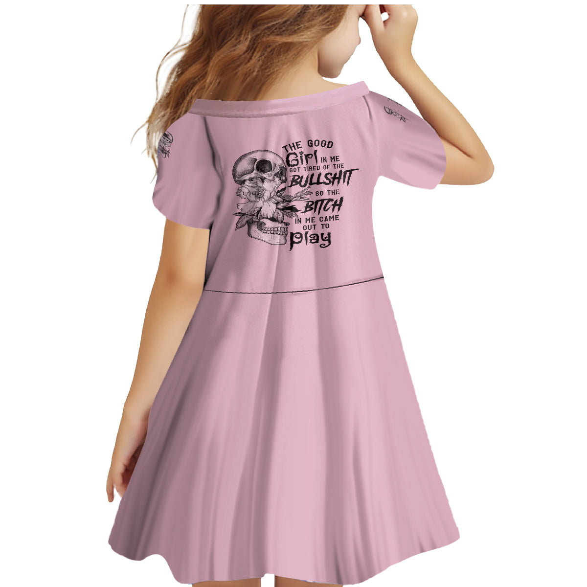 The Good Girl In Me Got Tired Skull Family Matching Mermaid Dress and Hawaiian Shirt - Wonder Print Shop