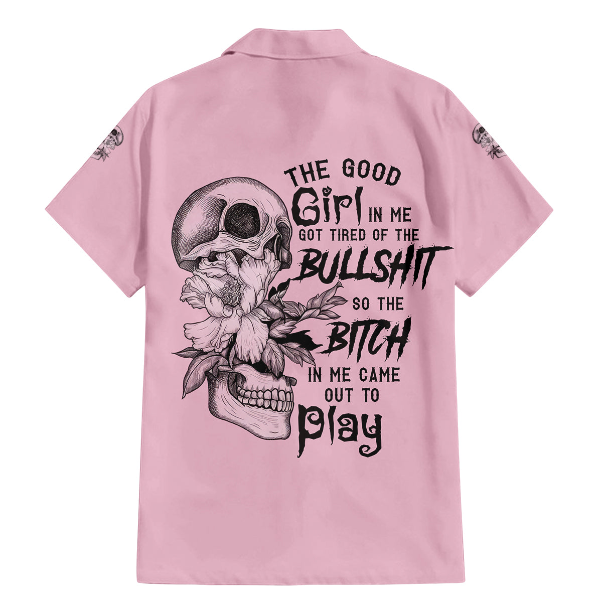 The Good Girl In Me Got Tired Skull Family Matching Mermaid Dress and Hawaiian Shirt - Wonder Print Shop