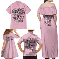 The Good Girl In Me Got Tired Skull Family Matching Off Shoulder Maxi Dress and Hawaiian Shirt - Wonder Print Shop