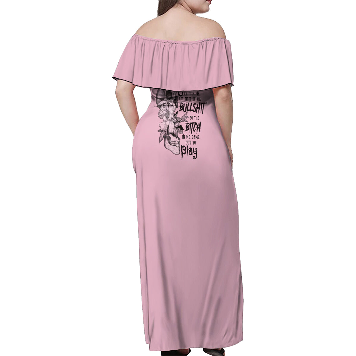 The Good Girl In Me Got Tired Skull Family Matching Off Shoulder Maxi Dress and Hawaiian Shirt - Wonder Print Shop