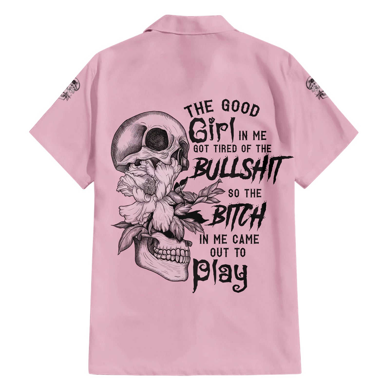 The Good Girl In Me Got Tired Skull Hawaiian Shirt - Wonder Print Shop