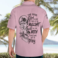 The Good Girl In Me Got Tired Skull Hawaiian Shirt - Wonder Print Shop