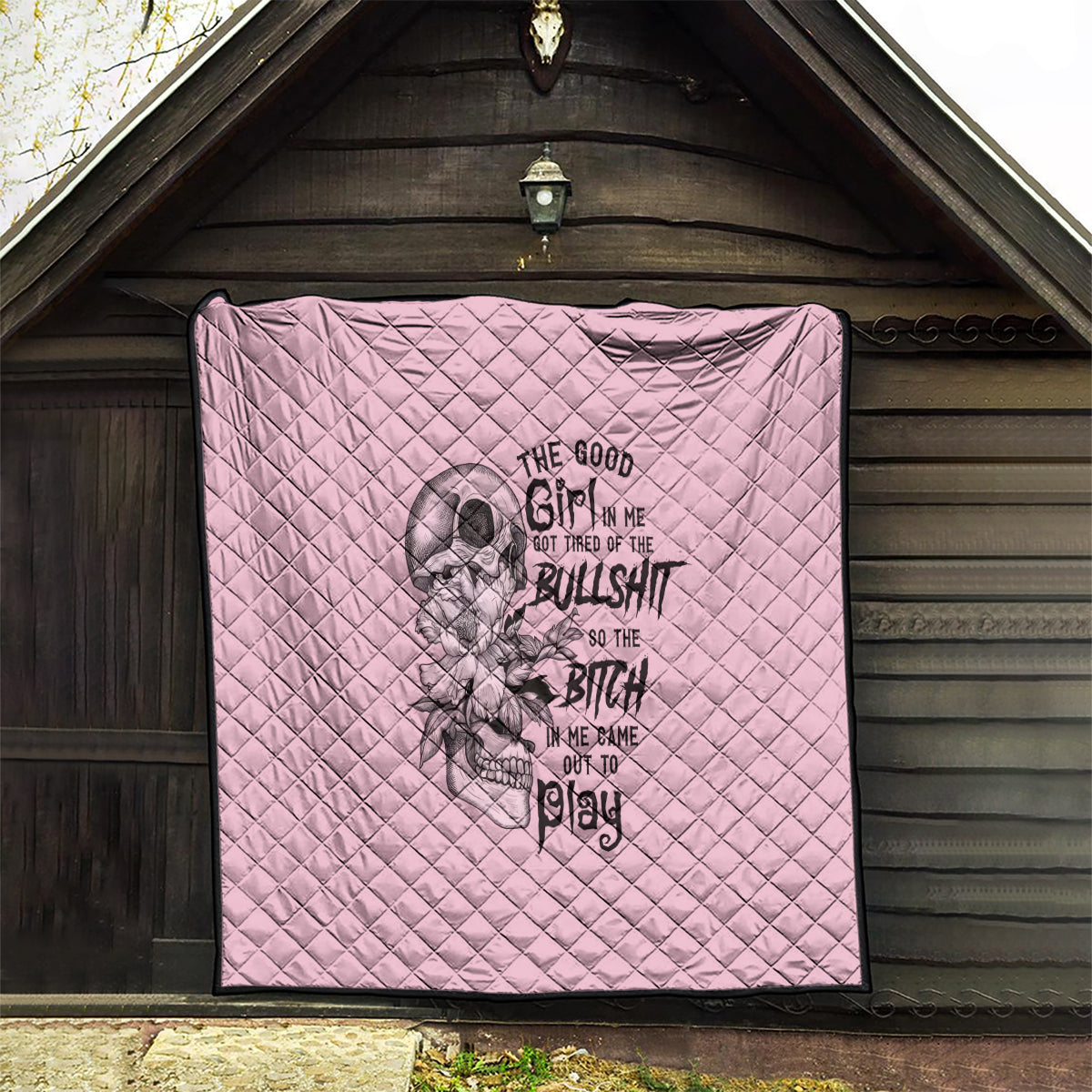 The Good Girl In Me Got Tired Skull Quilt - Wonder Print Shop