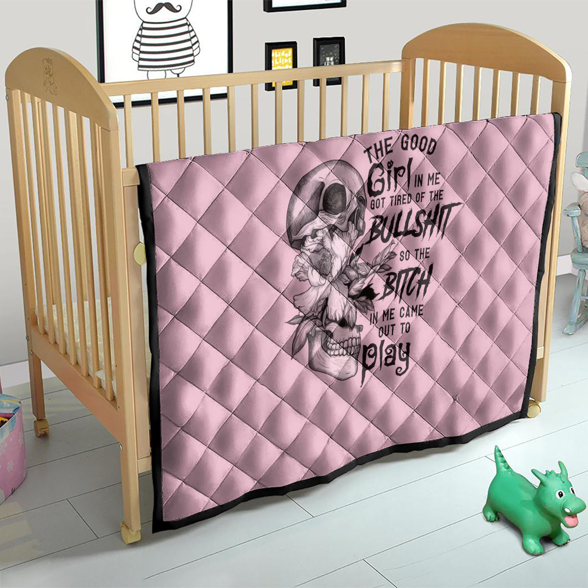 The Good Girl In Me Got Tired Skull Quilt - Wonder Print Shop