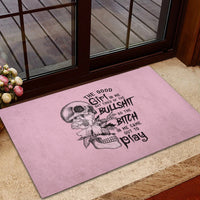 The Good Girl In Me Got Tired Skull Rubber Doormat - Wonder Print Shop