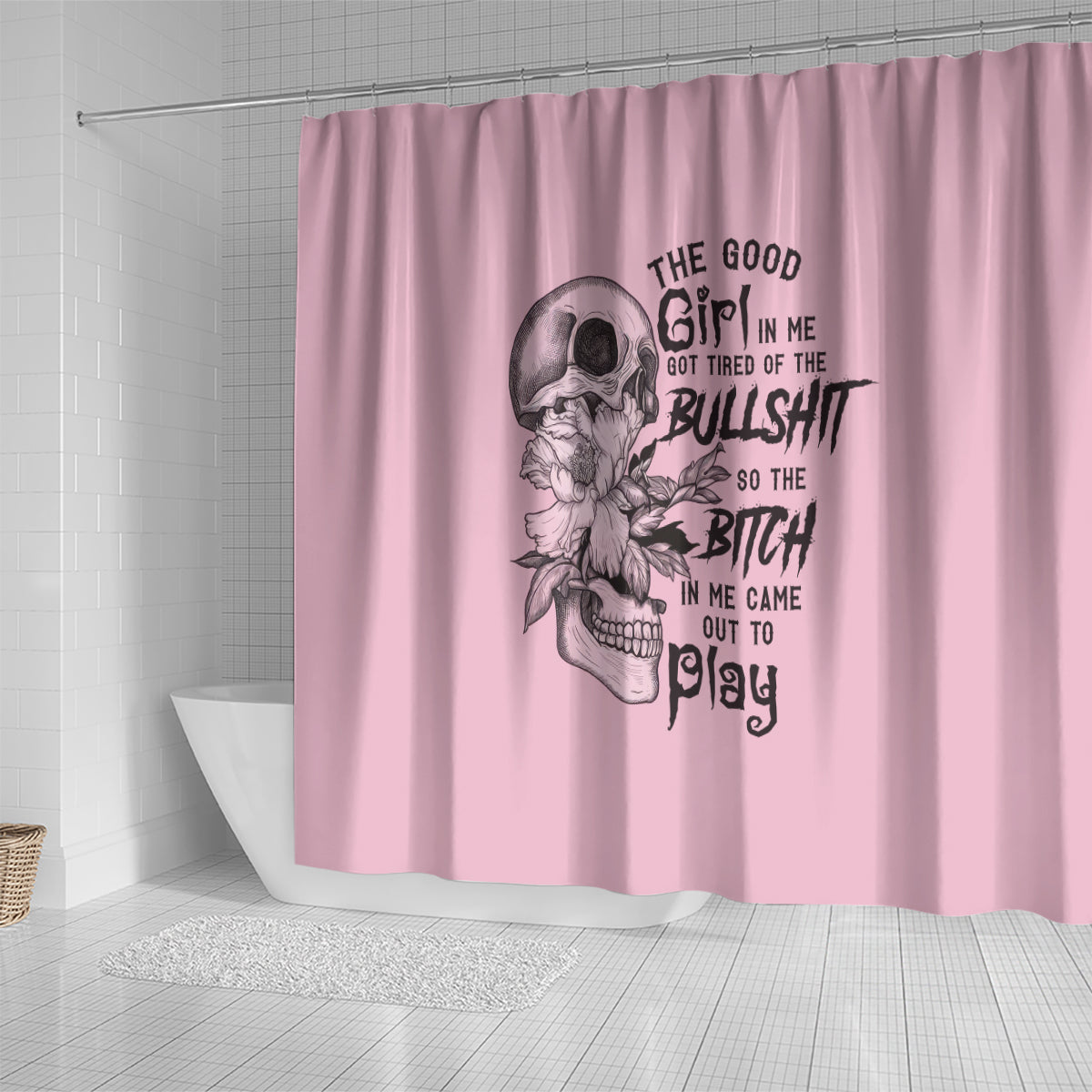 the-good-girl-in-me-got-tired-skull-shower-curtain