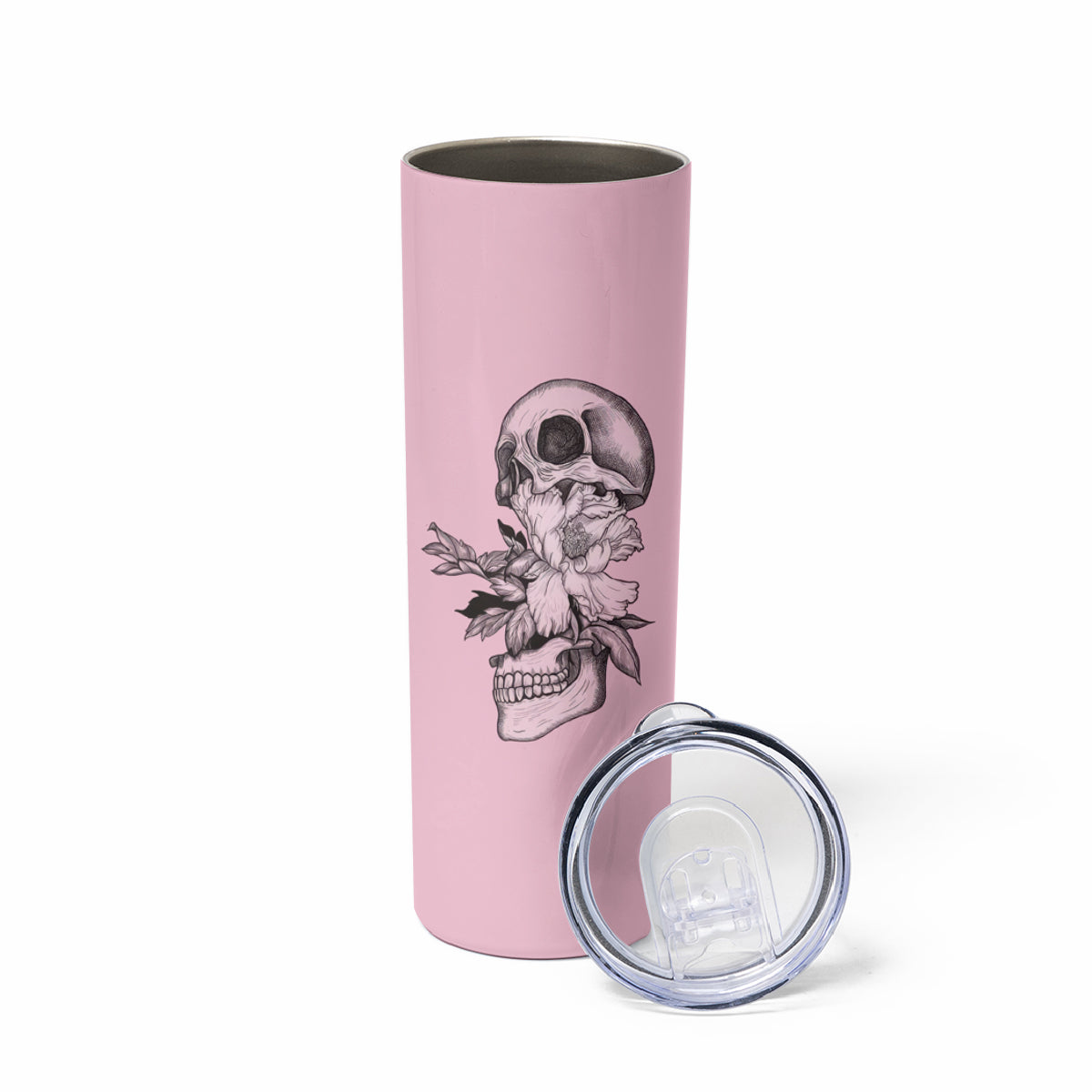 The Good Girl In Me Got Tired Skull Skinny Tumbler - Wonder Print Shop