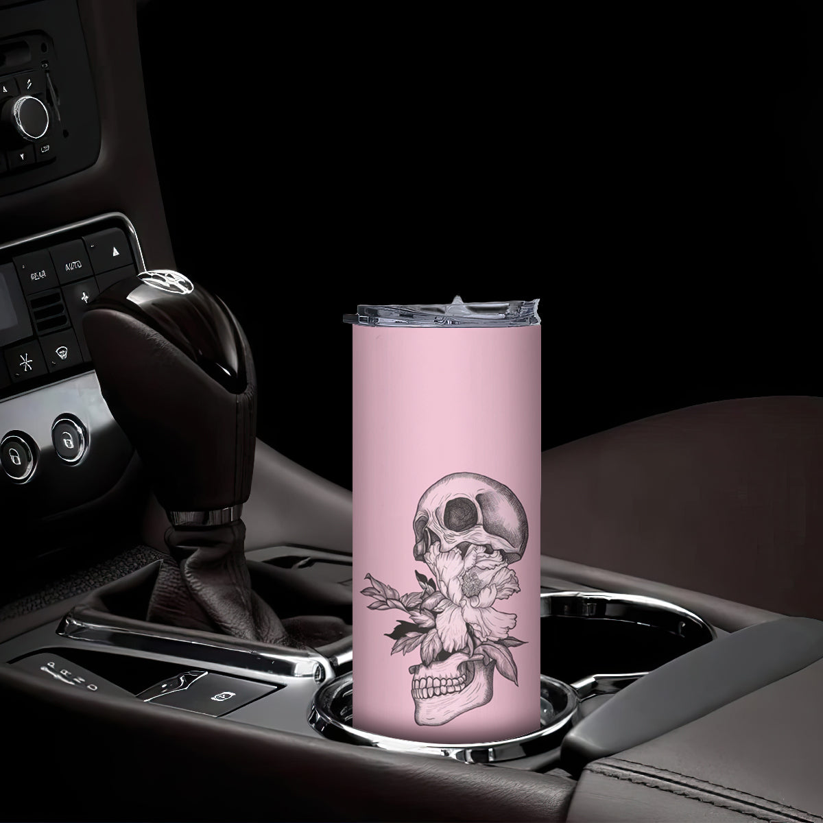 The Good Girl In Me Got Tired Skull Skinny Tumbler - Wonder Print Shop
