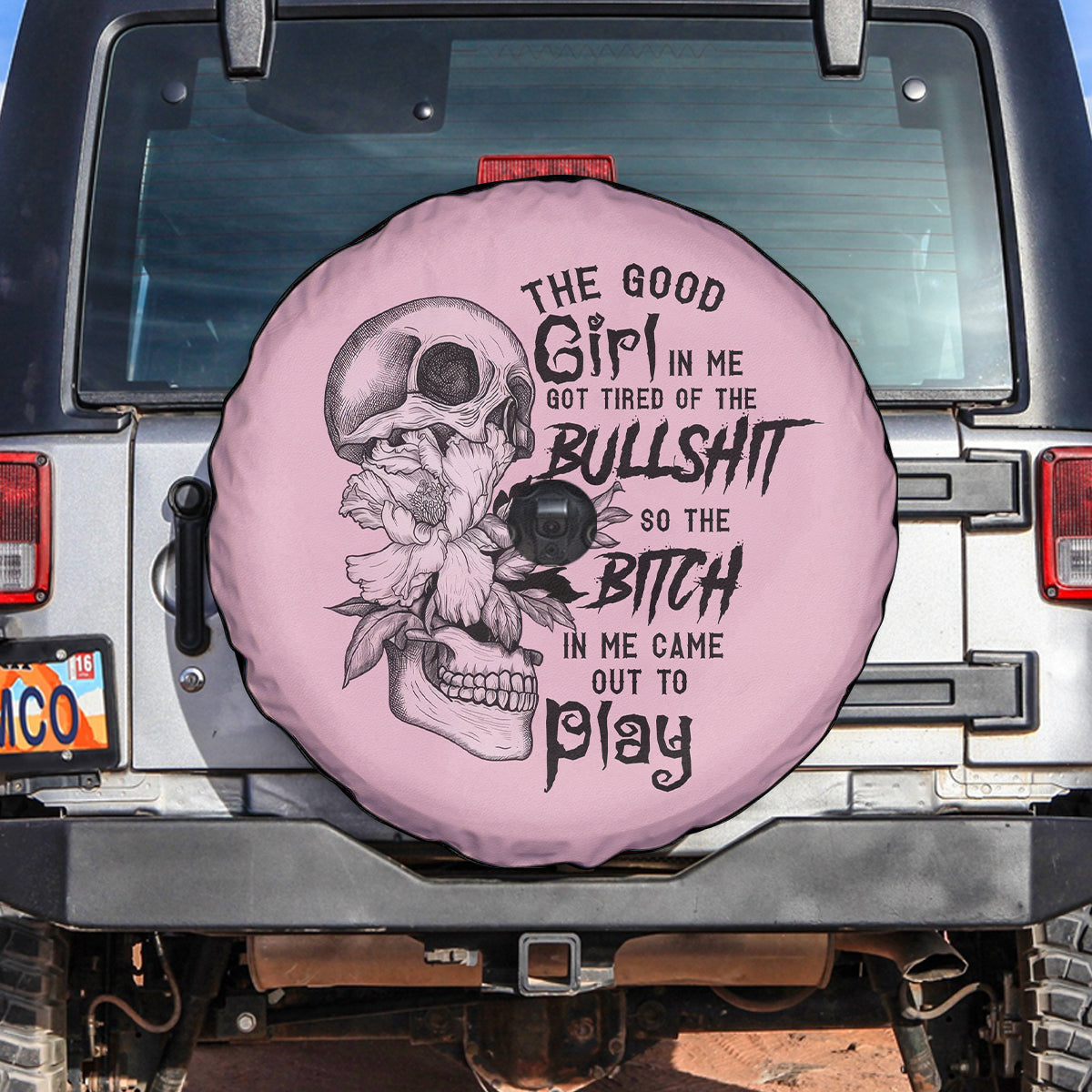 The Good Girl In Me Got Tired Skull Spare Tire Cover - Wonder Print Shop