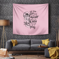 The Good Girl In Me Got Tired Skull Tapestry - Wonder Print Shop
