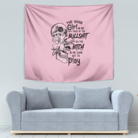 The Good Girl In Me Got Tired Skull Tapestry - Wonder Print Shop
