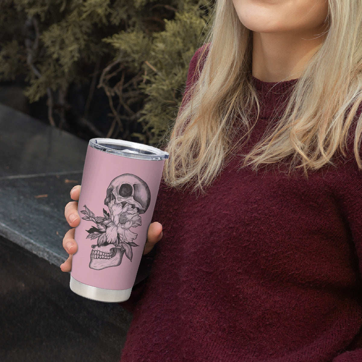 The Good Girl In Me Got Tired Skull Tumbler Cup - Wonder Print Shop