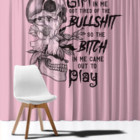 The Good Girl In Me Got Tired Skull Window Curtain - Wonder Print Shop