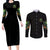 Your Demons Hide Under Your Bed Skull Halloween Couples Matching Long Sleeve Bodycon Dress and Long Sleeve Button Shirt - Wonder Print Shop