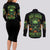 Your Demons Hide Under Your Bed Skull Halloween Couples Matching Long Sleeve Bodycon Dress and Long Sleeve Button Shirt - Wonder Print Shop