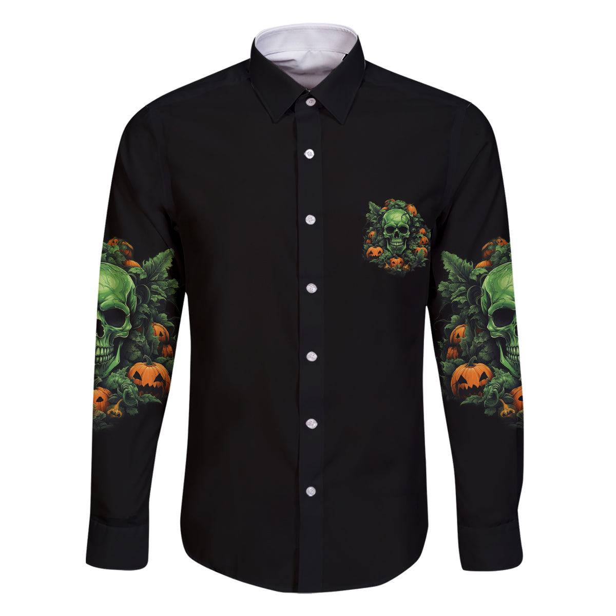 Your Demons Hide Under Your Bed Skull Halloween Family Matching Off Shoulder Long Sleeve Dress and Hawaiian Shirt - Wonder Print Shop