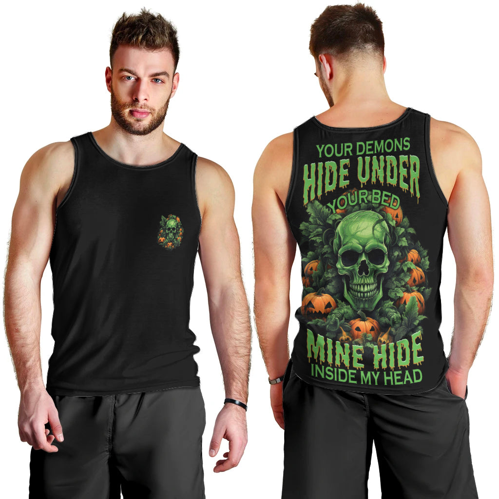 Your Demons Hide Under Your Bed Skull Halloween Men Tank Top - Wonder Print Shop