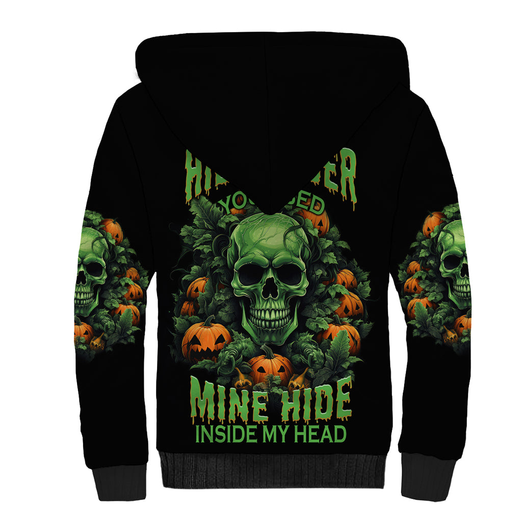 Your Demons Hide Under Your Bed Skull Halloween Sherpa Hoodie - Wonder Print Shop