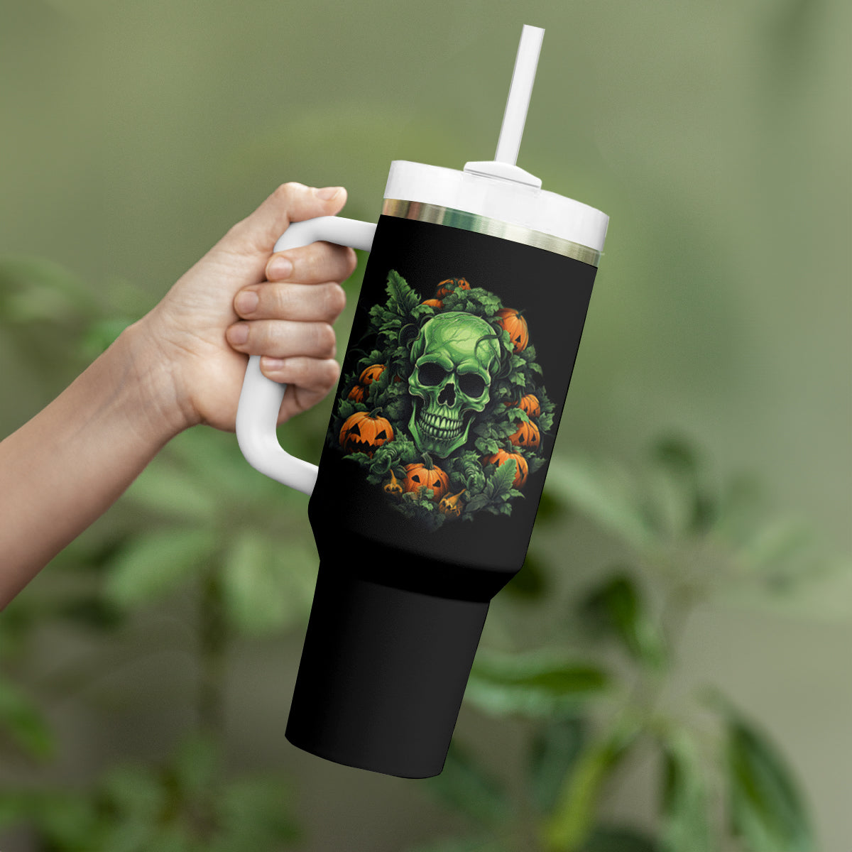 Your Demons Hide Under Your Bed Skull Halloween Tumbler With Handle - Wonder Print Shop