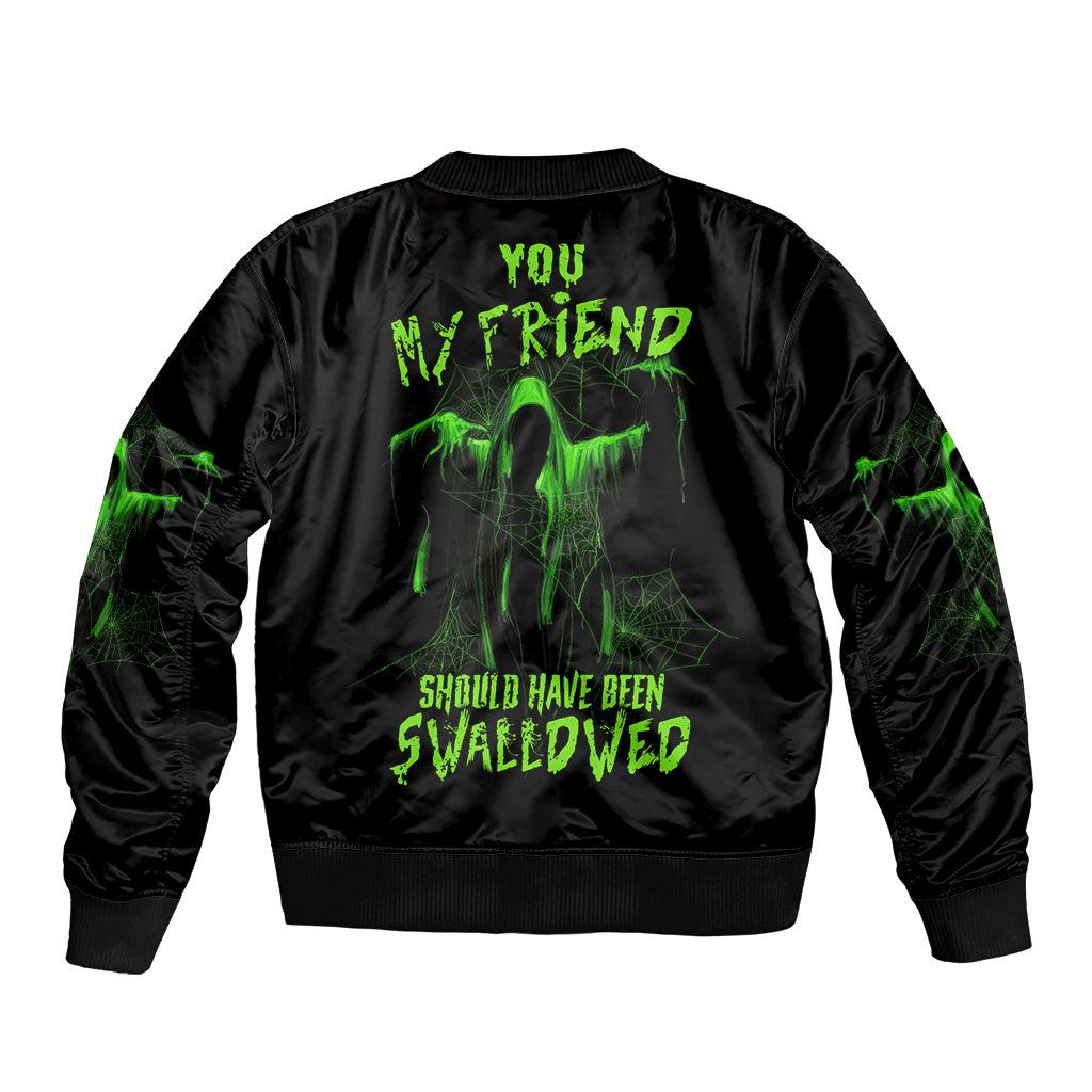 You My Friend Should Have Been Swallowed Halloween Bomber Jacket - Wonder Print Shop