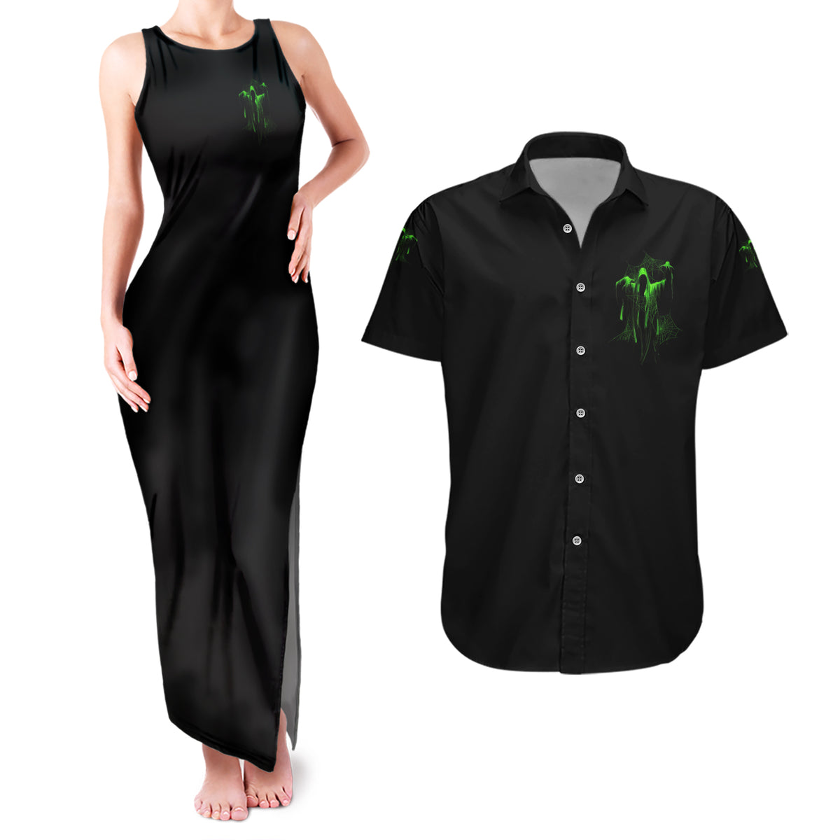 You My Friend Should Have Been Swallowed Halloween Couples Matching Tank Maxi Dress and Hawaiian Shirt - Wonder Print Shop
