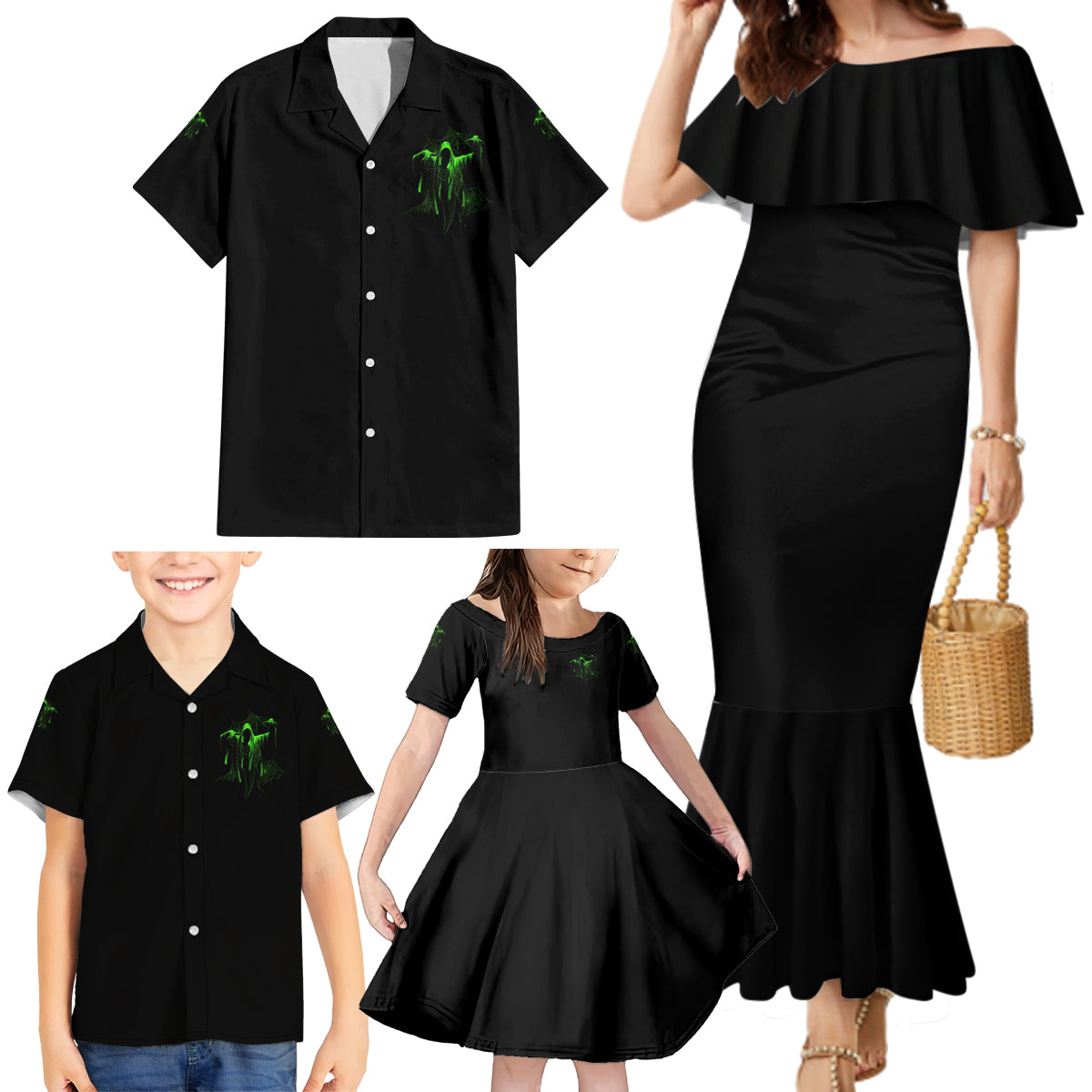 You My Friend Should Have Been Swallowed Halloween Family Matching Mermaid Dress and Hawaiian Shirt - Wonder Print Shop