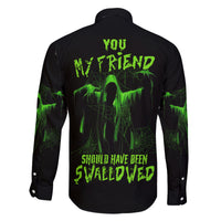You My Friend Should Have Been Swallowed Halloween Family Matching Off Shoulder Maxi Dress and Hawaiian Shirt - Wonder Print Shop