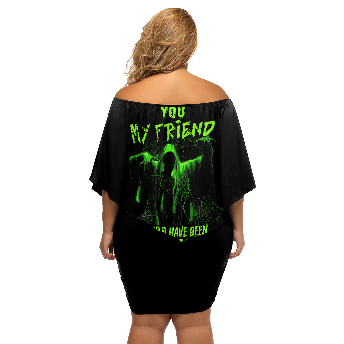 You My Friend Should Have Been Swallowed Halloween Family Matching Off Shoulder Short Dress and Hawaiian Shirt - Wonder Print Shop