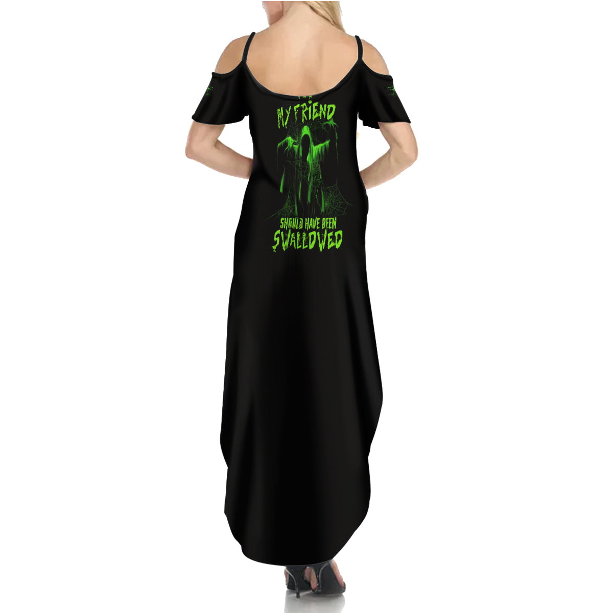 You My Friend Should Have Been Swallowed Halloween Family Matching Summer Maxi Dress and Hawaiian Shirt - Wonder Print Shop