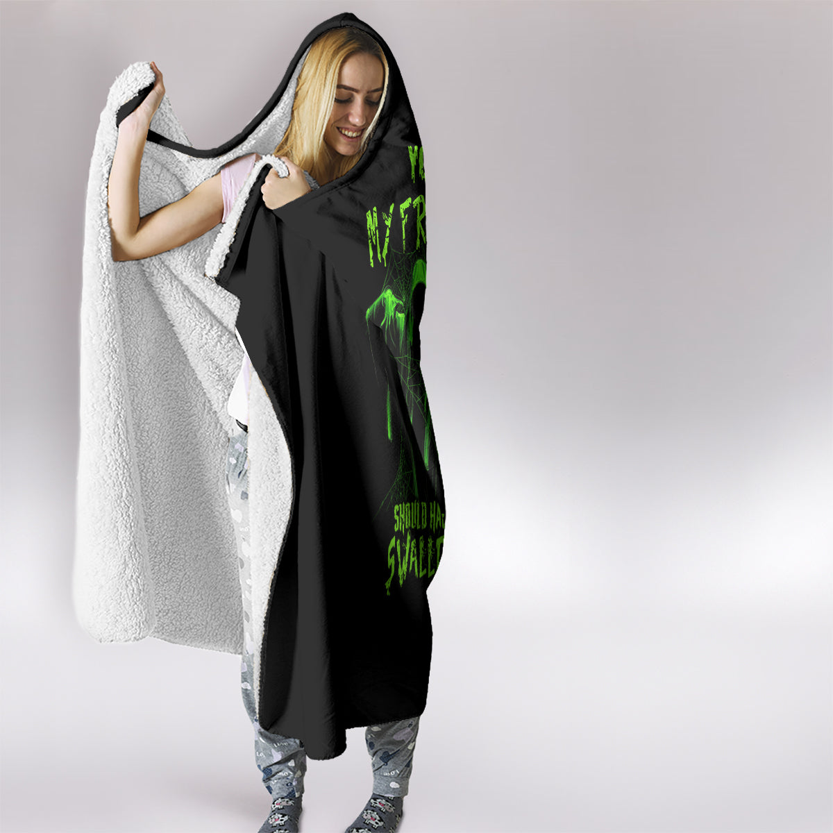 you-my-friend-should-have-been-swallowed-halloween-hooded-blanket