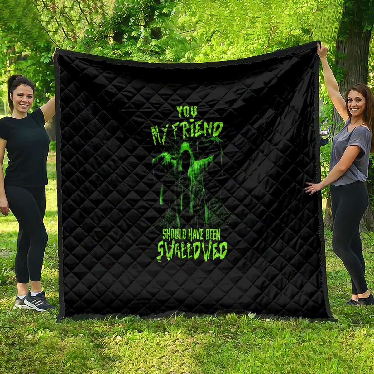 You My Friend Should Have Been Swallowed Halloween Quilt - Wonder Print Shop