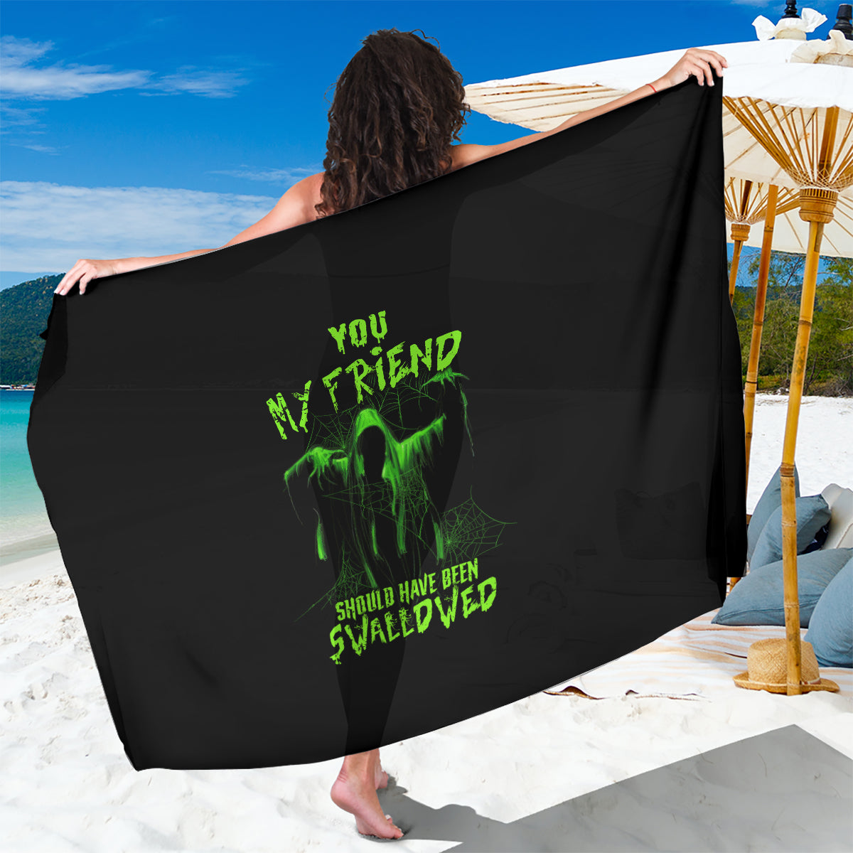 You My Friend Should Have Been Swallowed Halloween Sarong - Wonder Print Shop