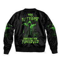 You My Friend Should Have Been Swallowed Halloween Sleeve Zip Bomber Jacket - Wonder Print Shop