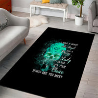 I Hold A Beast An Angel Crazy Lady In Me Area Rug - Wonder Print Shop