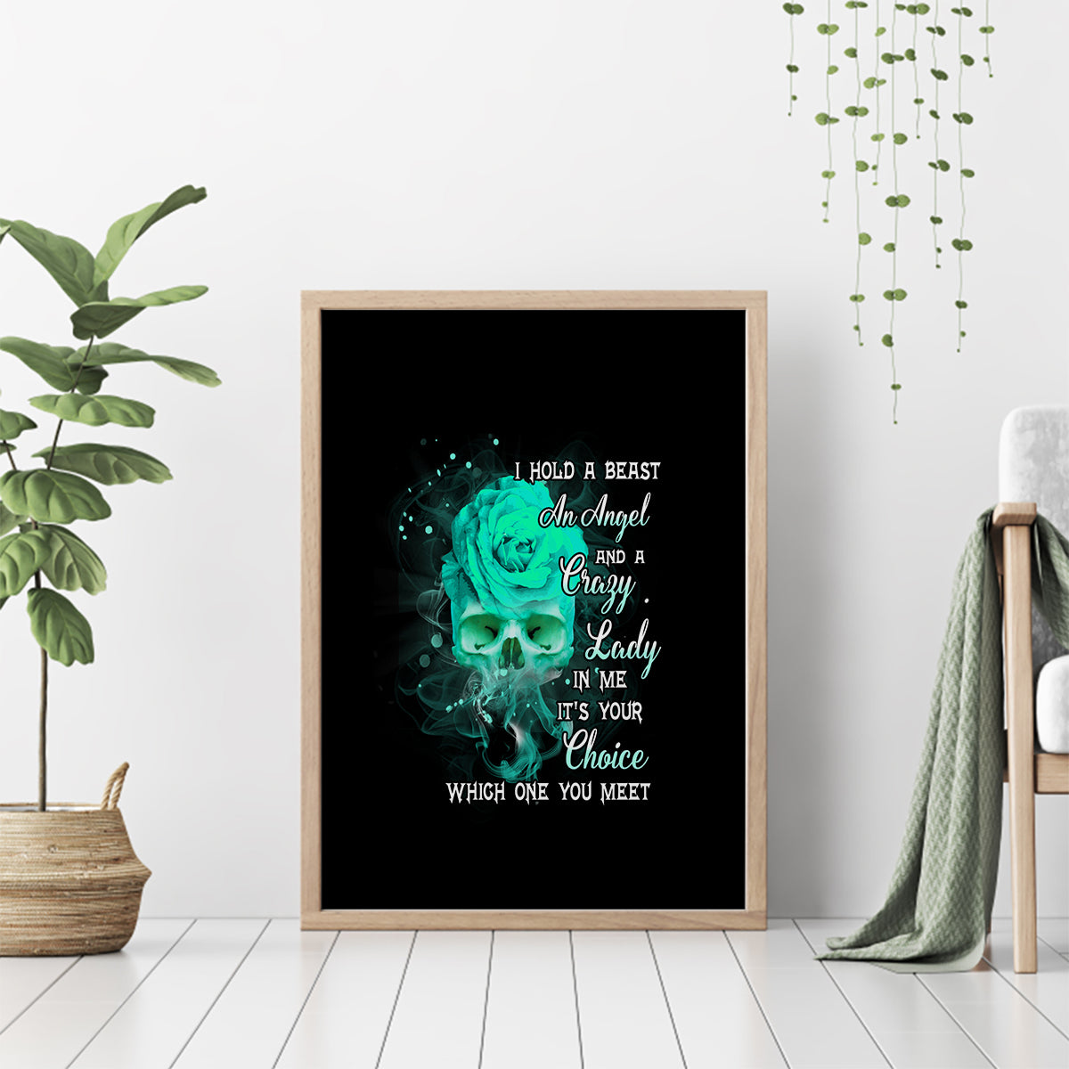 I Hold A Beast An Angel Crazy Lady In Me Canvas Wall Art - Wonder Print Shop