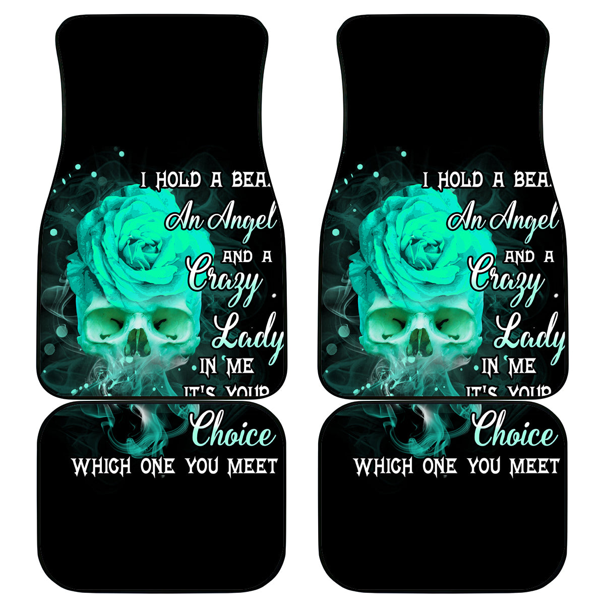 I Hold A Beast An Angel Crazy Lady In Me Car Mats - Wonder Print Shop
