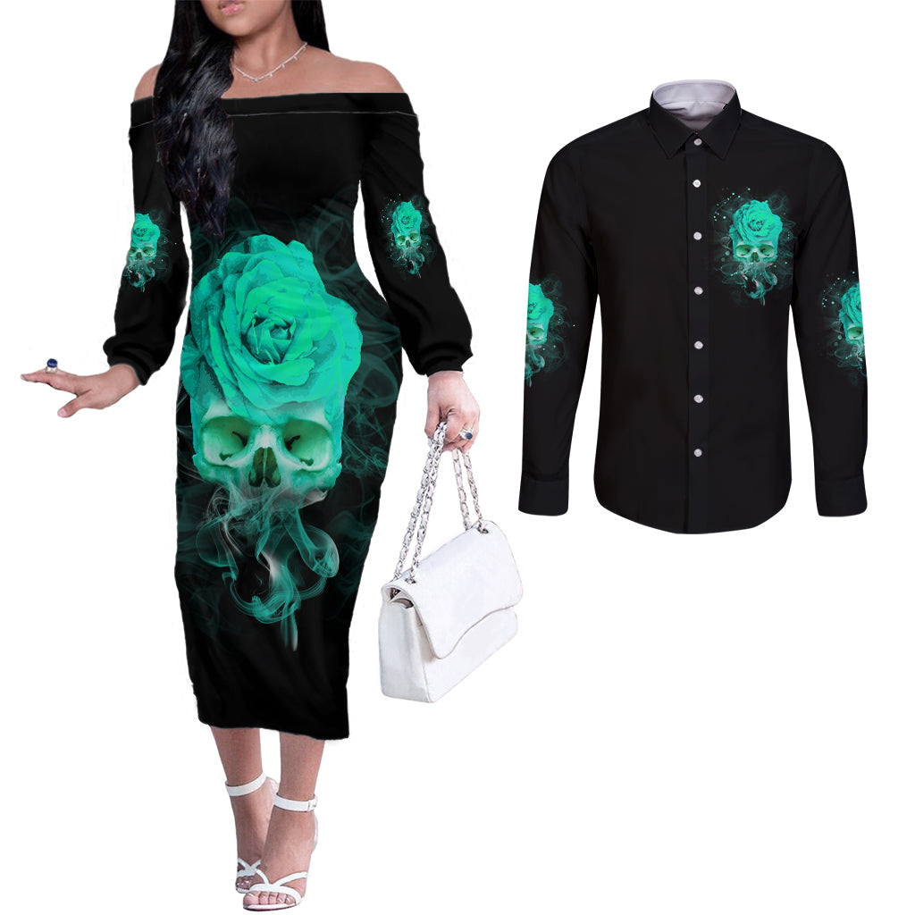 i-hold-a-beast-an-angel-crazy-lady-in-me-couples-matching-off-the-shoulder-long-sleeve-dress-and-long-sleeve-button-shirt