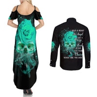 I Hold A Beast An Angel Crazy Lady In Me Couples Matching Summer Maxi Dress and Long Sleeve Button Shirt - Wonder Print Shop